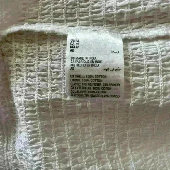 And Now This Womens Solid White Smocked Crop Top Off The Shoulder Size Medium - Picture 11 of 13